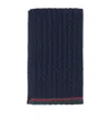 Gucci Wool Scarf With Webbed Tape In Blue