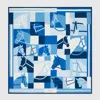 Gucci Wool Shawl With Equestrian Motif In Blue