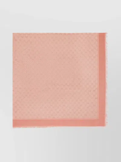 Gucci Wool Shawl With Lamé Monogram Pattern In Pink