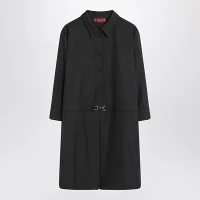 Gucci Wool Shirt Dress In Gray