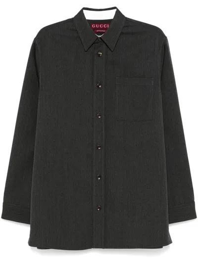 Gucci Wool Shirt In Grey
