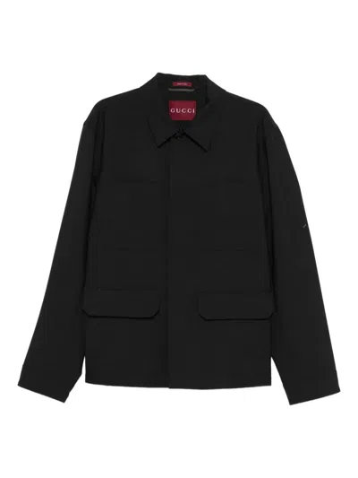Gucci Wool Shirt Jacket In Gray