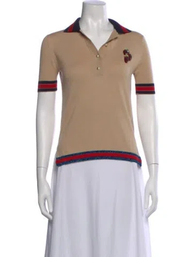 Pre-owned Gucci Wool Short Sleeve Polo In Neutral