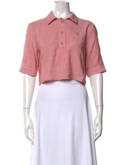 Pre-owned Gucci Wool Short Sleeve Polo In Pink