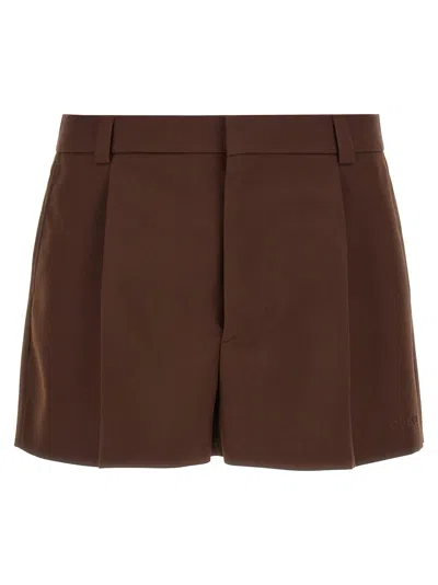 Gucci Tailored Wool Shorts With Pockets And Pleats In Black