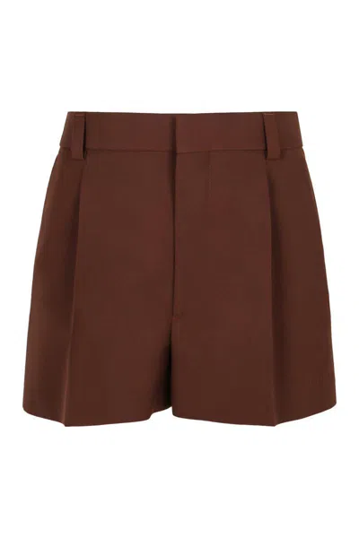 Gucci Wool Shorts In Brown