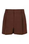 Gucci Tailored Wool Shorts With Pockets And Pleats In Brown