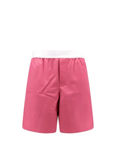GUCCI WOOL SHORTS WITH FRONTAL LOGO