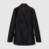 Gucci Wool Silk Gabardine Jacket In Black