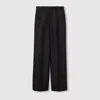 Gucci Wool Silk Gabardine Pant With Embroidery