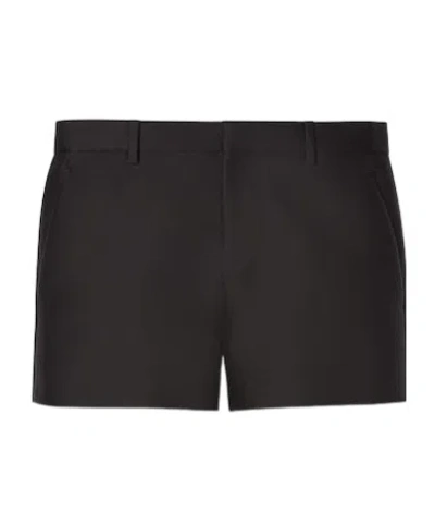 Gucci Wool Silk Gabardine Shorts In Black