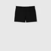Gucci Wool Silk Shorts With Embroidery In Black