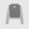 Gucci Wool Silk Top With Vest Overlay In Gray