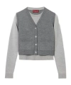 Gucci Wool Silk Top With Vest Overlay In Gray