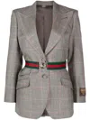 Gucci Belted Single-breasted Jacket In Wool In Black