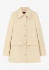 Gucci Textured Wool Tweed Coat In Brown