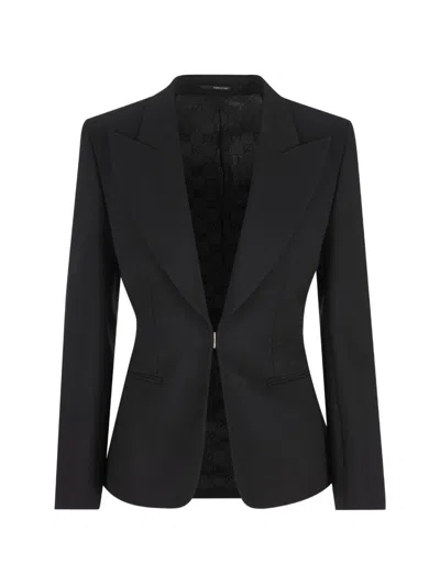 Gucci Wool Single-breasted Jacket In Black
