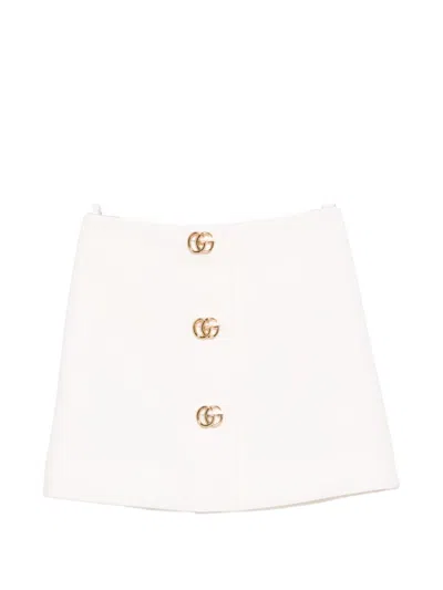 Gucci Wool Skirt In White