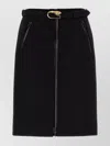 Gucci Black Wool Skirt With Removable Belt