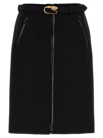 GUCCI GUCCI WOOL SKIRT WITH REMOVABLE BELT