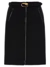 Gucci Wool Skirt With Removable Belt Skirts Black In Black