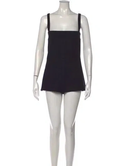Pre-owned Gucci Wool Square Neckline Romper In Black