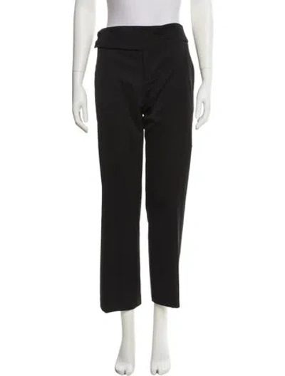 Pre-owned Gucci Wool Straight Leg Pants In Black