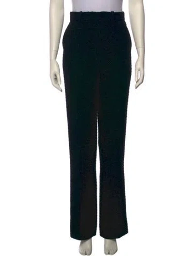 Pre-owned Gucci Wool Straight Leg Pants In Black