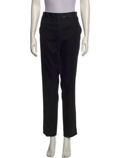 Pre-owned Gucci Wool Straight Leg Pants In Black