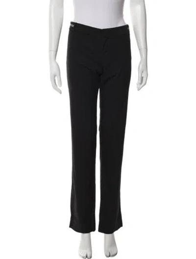 Pre-owned Gucci Wool Straight Leg Pants In Black