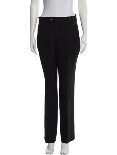 Pre-owned Gucci Wool Straight Leg Pants In Black