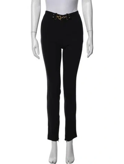 Pre-owned Gucci Wool Straight Leg Pants In Black