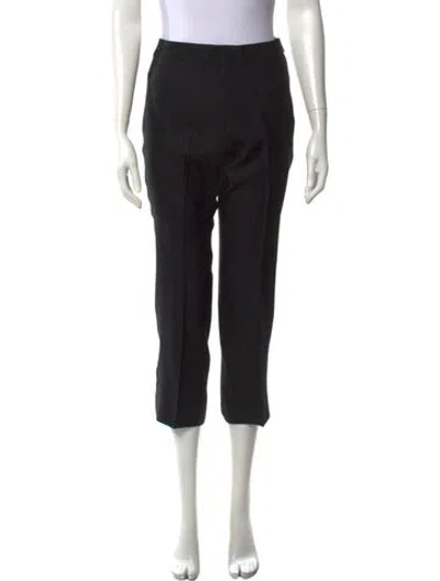 Pre-owned Gucci Wool Straight Leg Pants In Black