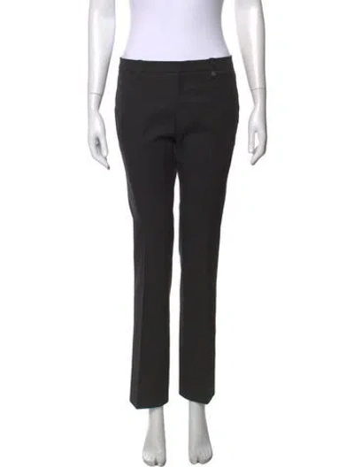 Pre-owned Gucci Wool Straight Leg Pants In Black