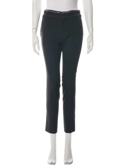 Pre-owned Gucci Wool Straight Leg Pants In Black