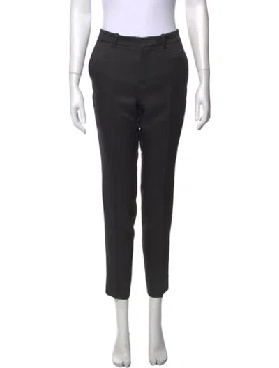 Pre-owned Gucci Wool Straight Leg Pants In Black
