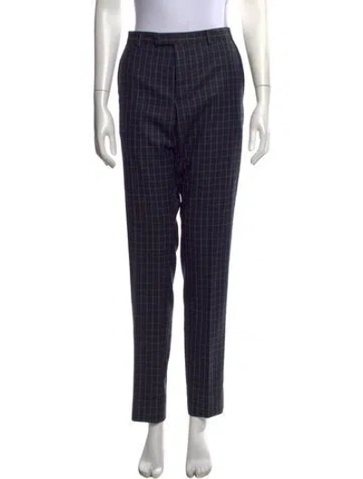 Pre-owned Gucci Wool Straight Leg Pants In Black