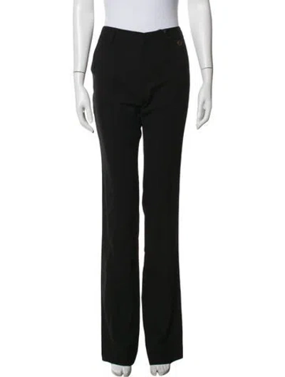 Pre-owned Gucci Wool Straight Leg Pants In Black