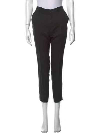 Pre-owned Gucci Wool Straight Leg Pants In Black