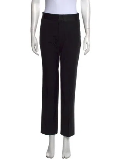 Pre-owned Gucci Wool Straight Leg Pants In Black