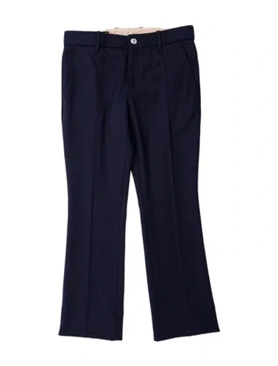 Pre-owned Gucci Wool Straight Leg Pants In Blue