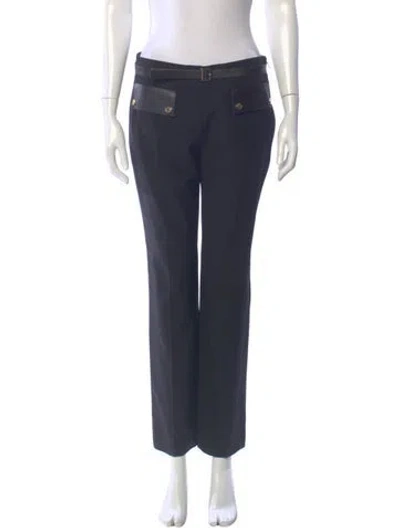 Pre-owned Gucci Wool Straight Leg Pants In Blue