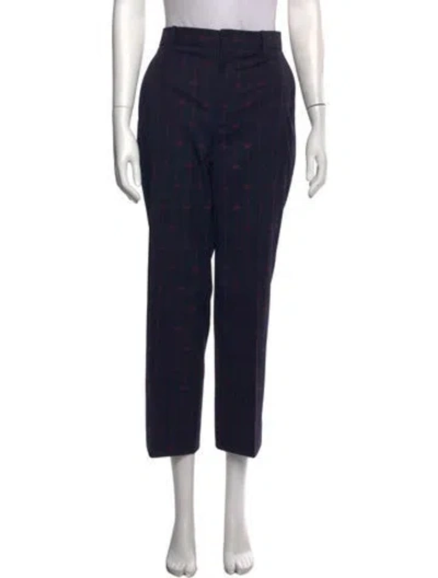 Pre-owned Gucci Wool Straight Leg Pants In Blue