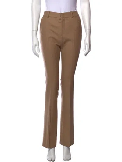 Pre-owned Gucci Wool Straight Leg Pants In Brown