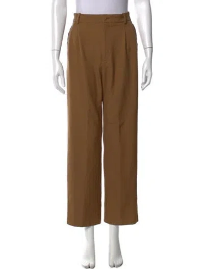 Pre-owned Gucci Wool Straight Leg Pants In Brown