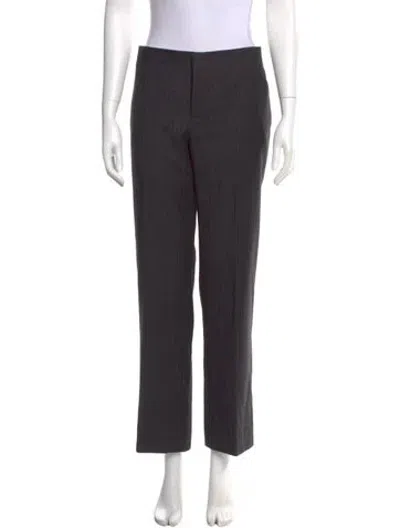 Pre-owned Gucci Wool Straight Leg Pants In Gray