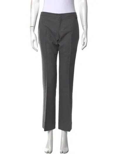 Pre-owned Gucci Wool Straight Leg Pants In Grey