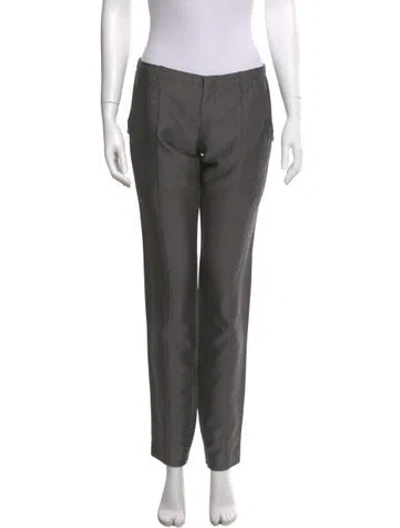 Pre-owned Gucci Wool Straight Leg Pants In Grey