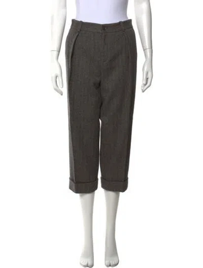 Pre-owned Gucci Wool Straight Leg Pants In Grey