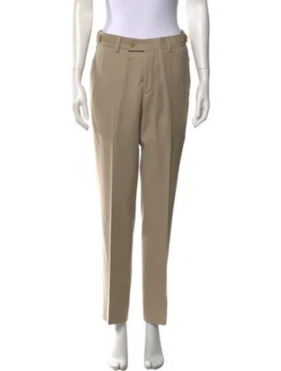 Pre-owned Gucci Wool Straight Leg Pants In Neutral